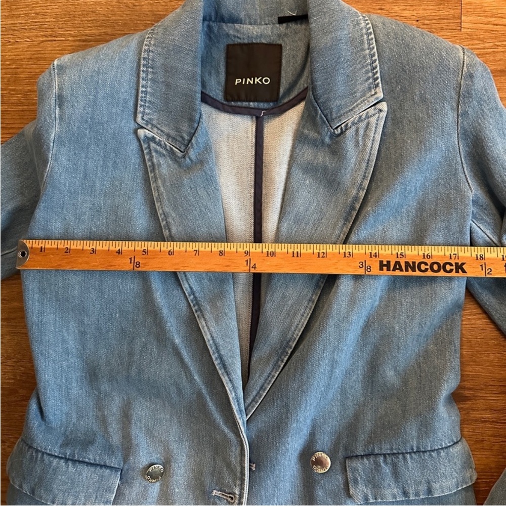 Rare Pinko Light Blue Denim Blazer small - Picture 8 of 10